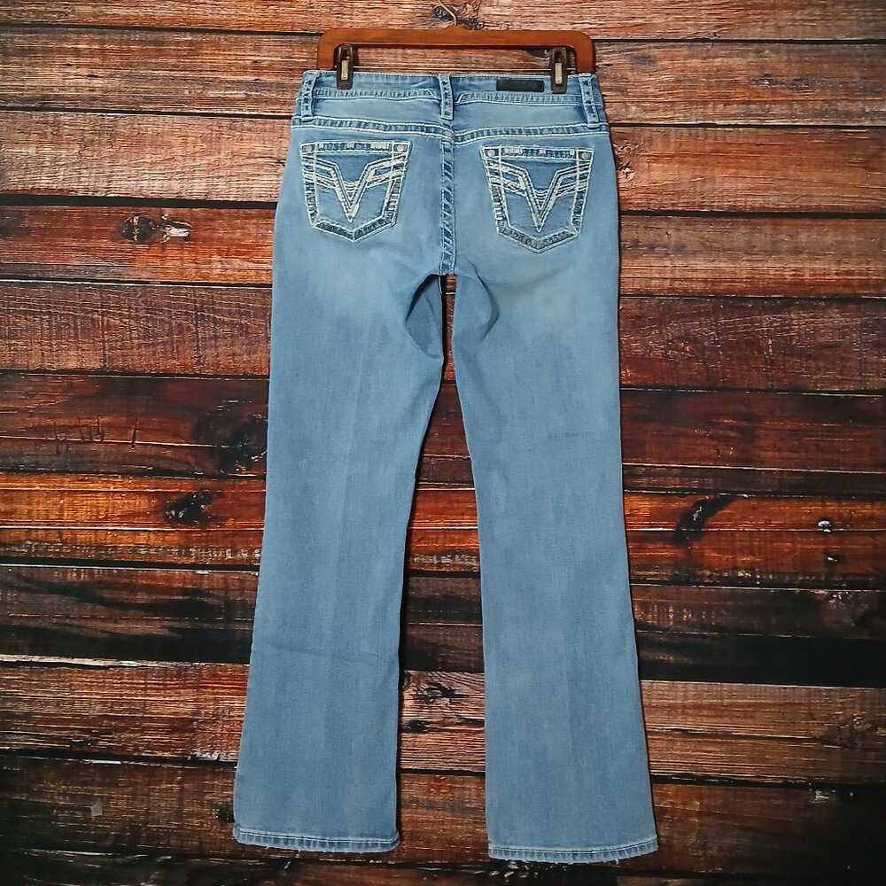 Vigoss Jeans 8 Slim Boot Cut Low Rise Light Wash Denim Stretch - Picture 3 of 10